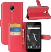 Voor Wiko Jerry 2 Litchi Texture horizontale flip lederen tas met houder & kaartsleuven & portemonnee (rood)