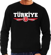 Turkije / Turkiye landen sweater met Turkse vlag - zwart - heren - landen sweater / kleding - EK / WK / Olympische spelen outfit XXL