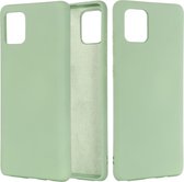 Voor Galaxy A81 Effen kleur Vloeibaar siliconen Valbestendig Volledige dekking Beschermhoes (Groen)