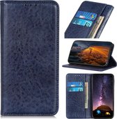 Voor xiaomi mi 10 lite 5g magnetische gek paard textuur horizontale flip lederen case met houder & kaartsleuven & portemonnee (blauw)