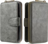 Voor Galaxy A10 / M10 afneembare multifunctionele horizontale flip lederen tas met kaartsleuven en rits portemonnee en fotolijst (grijs)