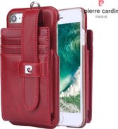 Rood hoesje Pierre Cardin - Backcover - Stijlvol - Leer - iPhone 7-8 - Luxe cover