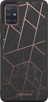 Samsung A71 hoesje - Marble | Marmer grid | Samsung Galaxy A71 case | Hardcase backcover zwart