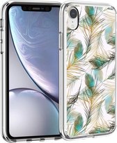 iMoshion Design voor de iPhone Xr hoesje - Pauw - Groen / Goud