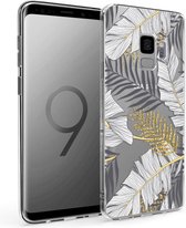 iMoshion Design voor de Samsung Galaxy S9 hoesje - Bladeren - Zwart / Goud