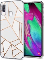 iMoshion Design voor de Samsung Galaxy A20e hoesje - Grafisch Koper - Wit / Goud