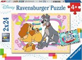 Ravensburger puzzel Disney De schattigste Disney puppies - Legpuzzel - 2 x 24 stukjes