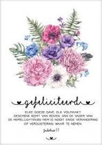 Kaart - A6 - 10x15cm - Met envelop - Gefeliciteerd Jak 1:17 - Christelijke kaart - Christelijke kaart - Majestic Ally - 12 stuks