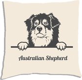 Australische herder kussen - Wit