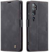 CaseMe - Hoesje geschikt voor Xiaomi Mi Note 10 (Pro) - Wallet Book Case - Magneetsluiting - Zwart