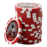 ABS Cashgame Poker Chips €5 rood (25 stuks)- pokerchips - pokerfiches - ABS chips - pokerspel - pokerset - poker set
