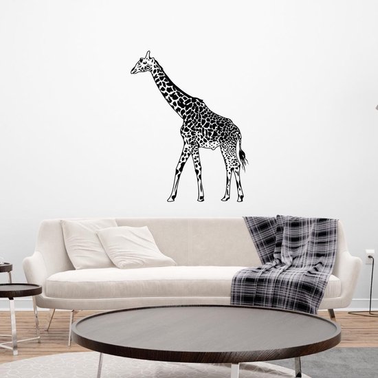 Muursticker Giraffe Lopend - Rood - 46 x 60 cm - baby en kinderkamer - muursticker dieren slaapkamer woonkamer alle