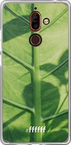 Nokia 7 Plus Hoesje Transparant TPU Case - Leaves Macro #ffffff