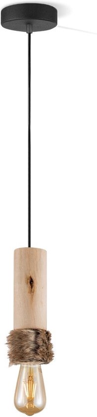 Home Sweet Home - Landelijke Hanglamp Furdy - geschikt voor E27 LED lichtbron - hanglamp gemaakt van Hout - 10/10/130cm - Pendellamp geschikt voor woonkamer, slaapkamer en keuken