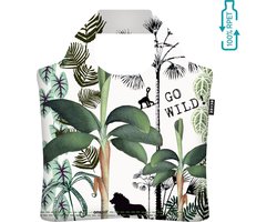 Ecozz tas Studio Onszelf - Jungle - met rits - 46x41cm