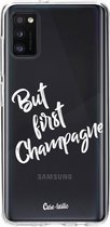Casetastic Samsung Galaxy A41 (2020) Hoesje - Softcover Hoesje met Design - But First Champagne Print