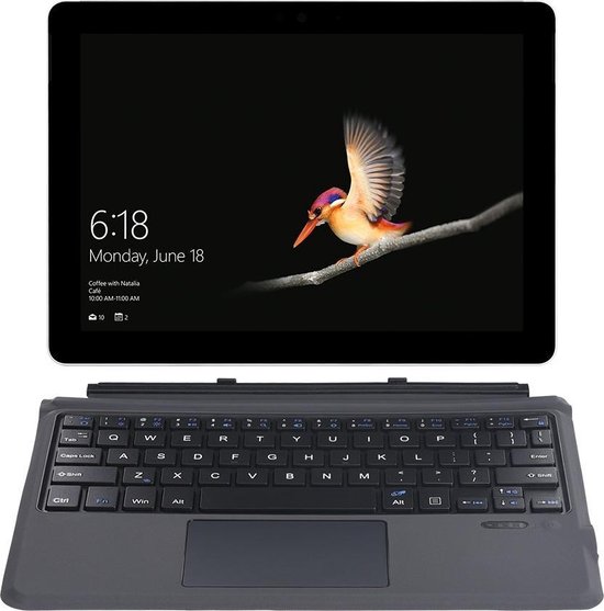 Case2go - Toetsenbord geschikt voor Microsoft Surface Go - QWERTY Bluetooth Toetsenbord Cover - Met touchpad - Zwart