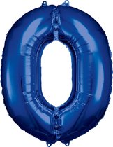 Amscan Folieballon 66 X 88 Cm Nummer 0 Blauw