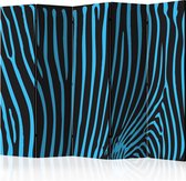 3D Tapijt Vouwscherm - Kamerscherm - Scheidingswand - Zebra pattern (turquoise) II [Room Dividers] 225x172 - 3D Tapijt