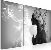Schilderijen Op Canvas - Schilderij - Smoky kiss 90x60 - Artgeist Schilderij