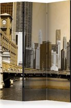 Kamerscherm - Scheidingswand - Vouwscherm - Chicago's bridge (vintage effect) [Room Dividers] 135x172 - Artgeist Vouwscherm