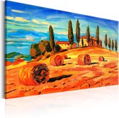 Schilderijen Op Canvas - Schilderij - August in Tuscany 90x60 - Artgeist Schilderij