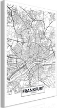 Schilderijen Op Canvas - Schilderij - Map of Frankfurt (1 Part) Vertical 60x90 - Artgeist Schilderij