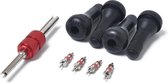Inklikbaar kort zwart rubberen ventiel (TR413) 4-pack met ventielsleutel voor tubeless 0,453 inch 11,5 mm velggaten op standaard autobanden