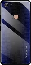 Voor Vivo Y83 Texture Gradient Glass-beschermhoes (donkerblauw)