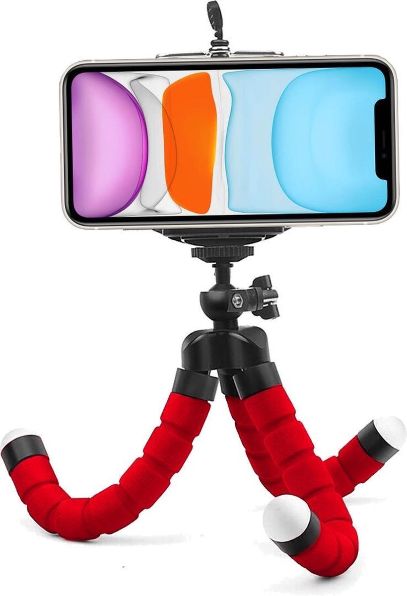 Tripod Smartphone Mini Statief Fotocamera Flexibel Universeel - Rood