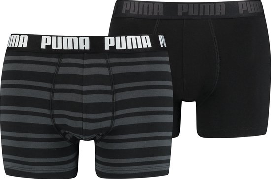 Puma - Lot de 2 Boxer Heritage Stripe - Noir