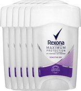 Bol.com Rexona Deodorant Stick Women Maximum Protection Sensitive Dry Voordeelverpakking | 6 x 45ml aanbieding
