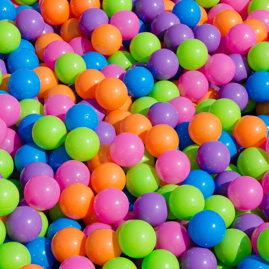Kiddi Bee Ballenset, 6 cm, voor ballenbad, kleurrijk, op veiligheid geteste plastic ballen, perfect voor baby- en kinderballenbad, BPA-vrij, kleurrijk, 250