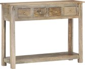 Wandtafel Massief hout - Bijzettafel- koffietafel (Incl LW3D Klok) l - coffee table woonkamertafel- Bijzettafel