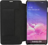 Minim Samsung Galaxy S10 Hoesje Echt Leer Book Case Zwart