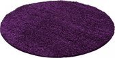 Himalaya Basic Rond Shaggy vloerkleed Paars Hoogpolig- 200 CM ROND.