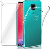 Huawei Mate 30 Lite  Hoesje - Soft TPU Siliconen Case & 2X Tempered Glas Combi - Transparant