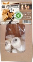 18x Geurtheelichtjes vanille/karamel 7 branduren - Geurkaarsen vanillegeur/karamelgeur - Waxinelichtjes - Eco/milieubewuste kaarsjes