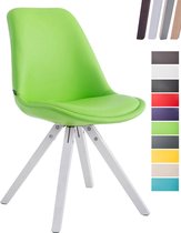 CLP Laval Bezoekersstoel - Vierkant - Kunstleer wit (eik) groen