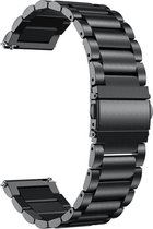 SmartphoneClip® Metaal schakel Bandje Zwart geschikt voor Samsung Galaxy Watch 42mm & Galaxy Watch Active