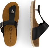 Travelin' Almeria - Leren Dames Slippers - Sandalen - Zwart - Maat 39