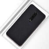 Schokbestendige doek textuur pc + tpu beschermhoes voor OnePlus 7 (zwart)