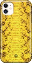 iPhone 11 rondom bedrukt hoesje - Yellow snake | Apple iPhone 11 case | geel | Luxe telefoonhoesje | Extra sterk