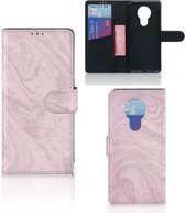 GSM Hoesje Nokia 5.3 Flip Case Marble Pink
