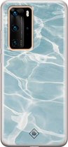 Huawei P40 Pro hoesje siliconen - Oceaan | Huawei P40 Pro case | Roze | TPU backcover transparant