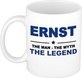 Naam cadeau Ernst - The man, The myth the legend koffie mok / beker 300 ml - naam/namen mokken - Cadeau voor o.a verjaardag/ vaderdag/ pensioen/ geslaagd/ bedankt