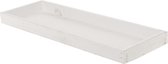 Rechthoekig houten kaarsenplateau/kaarsenbord white wash 42 x 14 cm - Onderbord/kaarsenplateau/onderzet bord voor kaarsen