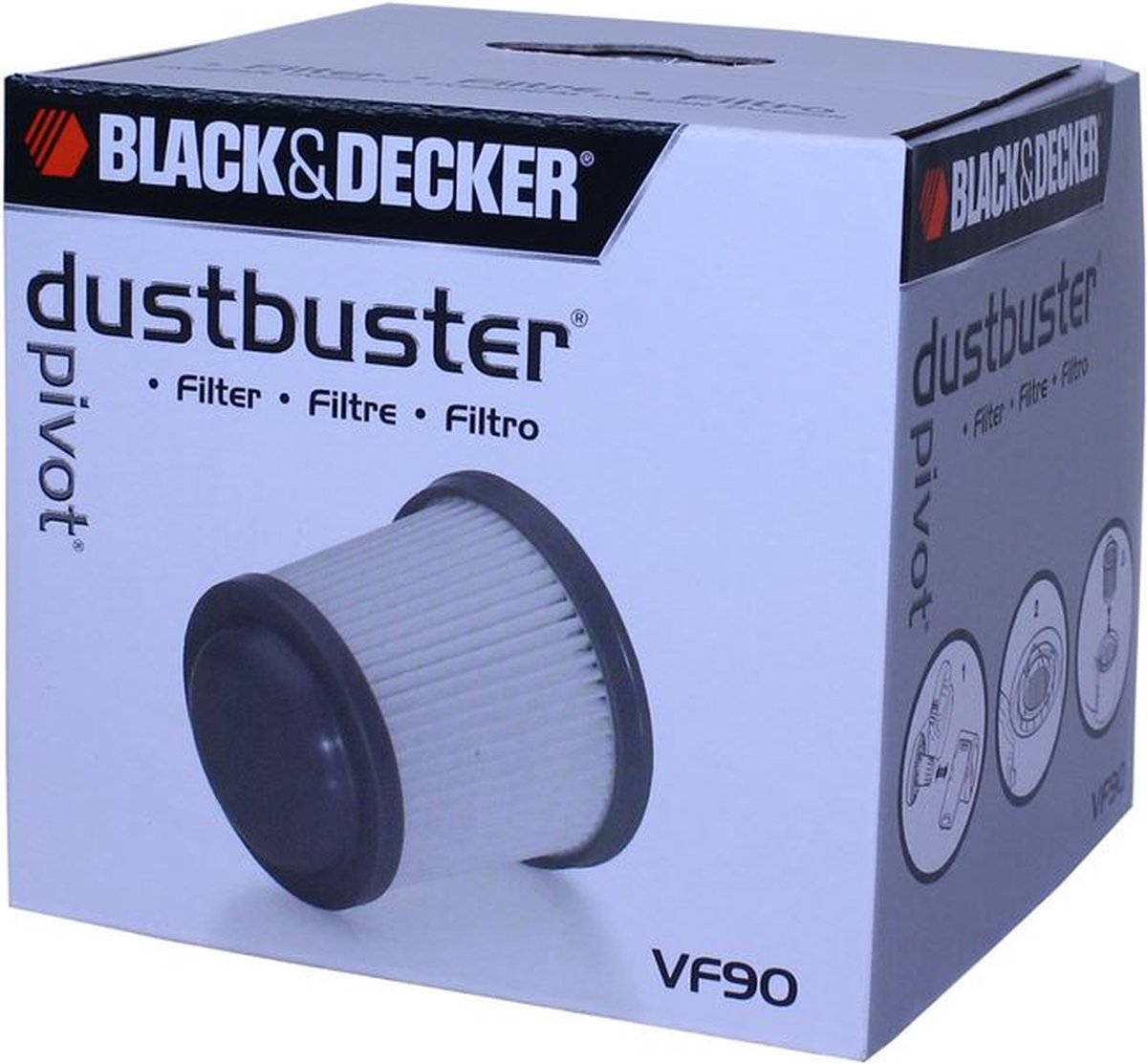 1x cartridge filter replaces Black & Decker VF90, PVF110, VF90-XJ for Black  & Decker Vacuum Cleaner