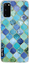 Casetastic Samsung Galaxy S20 4G/5G Hoesje - Softcover Hoesje met Design - Aqua Moroccan Tiles Print