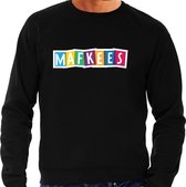 Mafkees fun tekst sweater zwart heren L